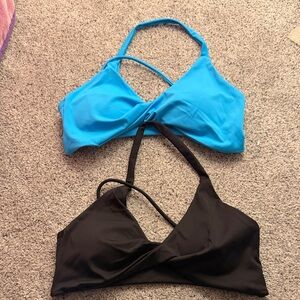Women's Blue and Black Sports Bras